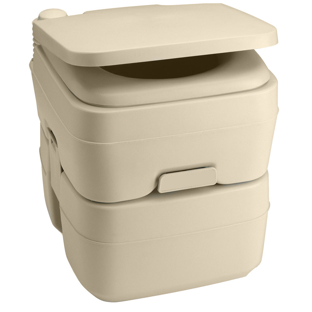 Dometic 965 Portable Toilet with Mounting Brackets- 5 Gallon - Parchment