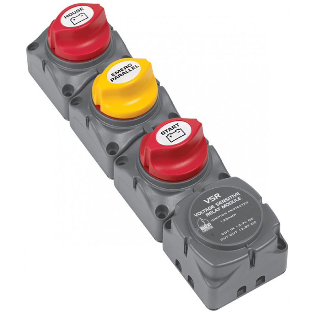 BEP Vertical Battery Switch Cluster with DVSR - 1 Engine/2 Batteries