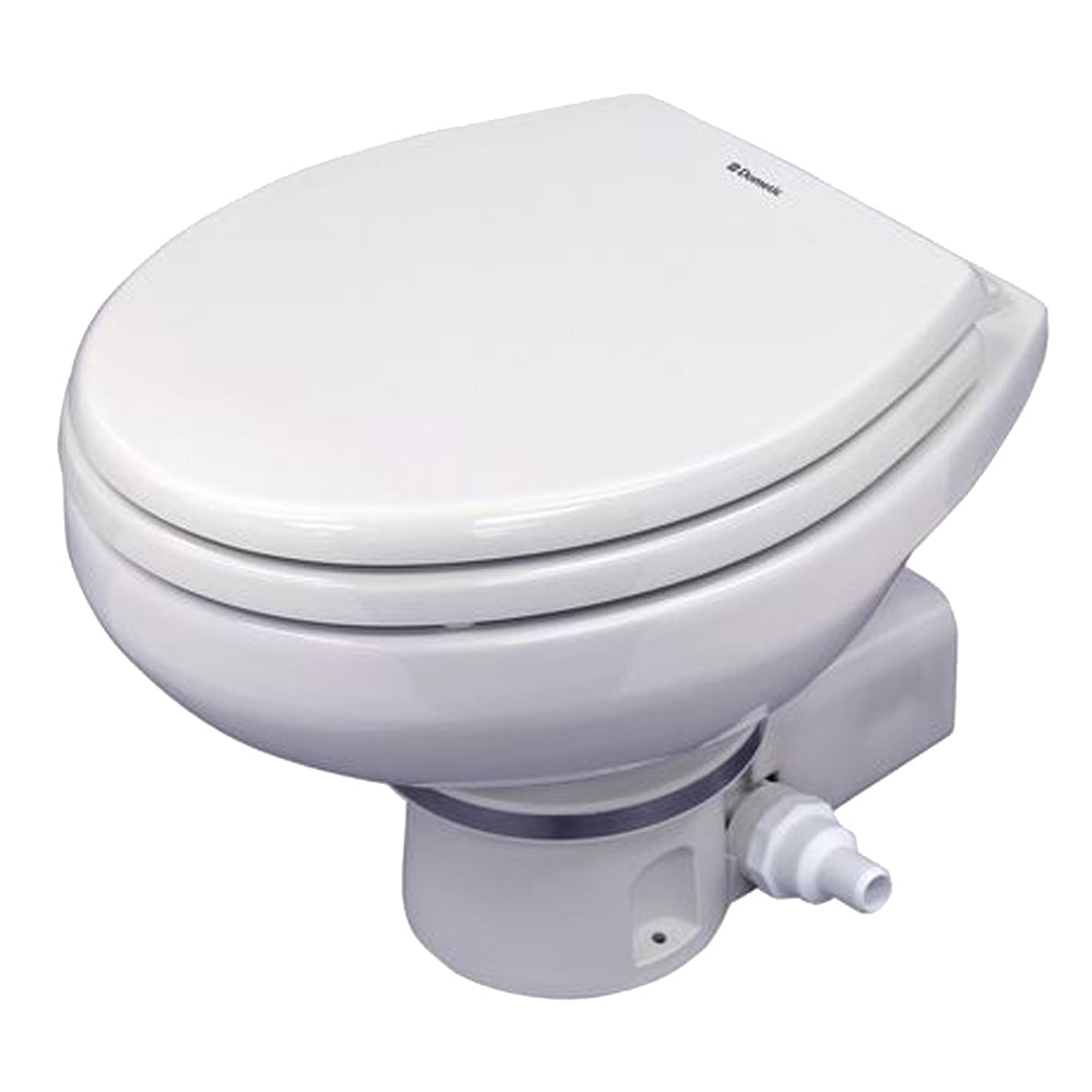 Dometic MasterFlush 7160 White Electric Macerating Toilet - 12V with Orbit Base & Raw Water Flush