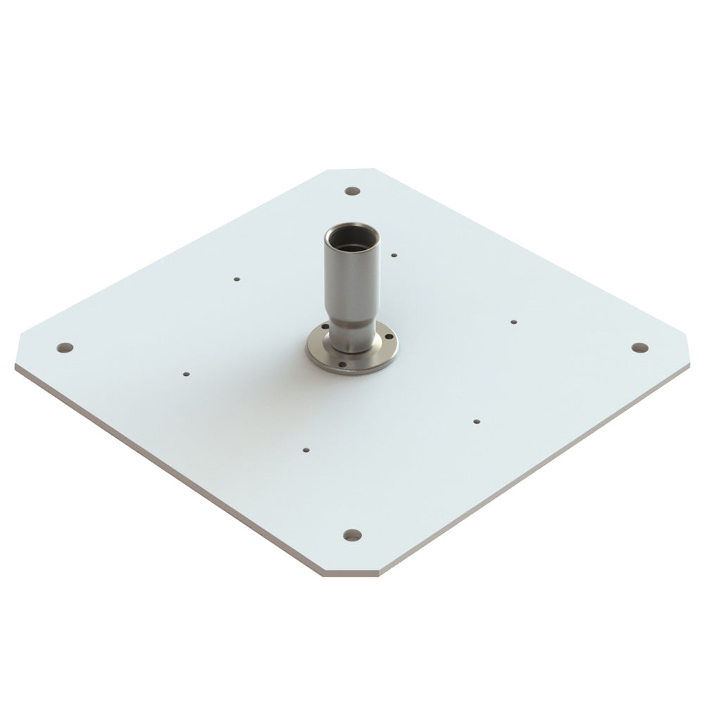 Seaview Starlink Adapter Plate for 24in KVH Domes with Starlink Stainless Steel 1in-14 Threaded Adapter & Stainless Steel Fixed Base | SendIt Sailing