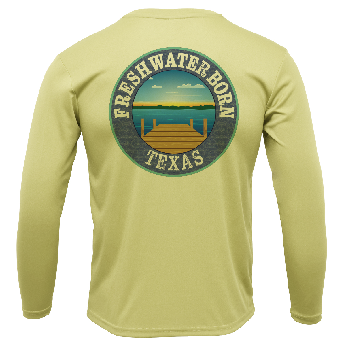 Texas USA Freshwater Born Men's Long Sleeve UPF 50+ Dry-Fit Shirt