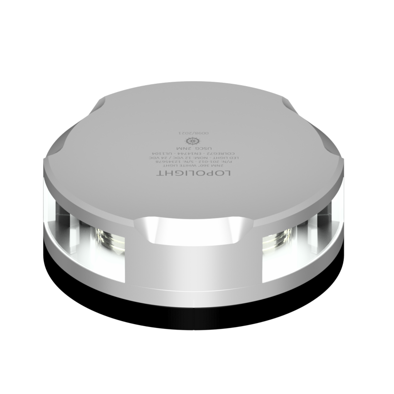 Lopolight 3nm Masthead/360 Degree White Silver with FB Base | SendIt Sailing