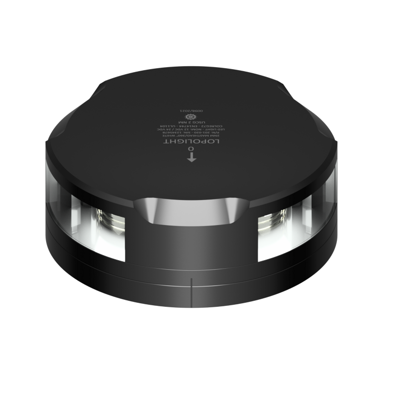Lopolight 2nm Masthead/360 Degree White Black with FB Base | SendIt Sailing