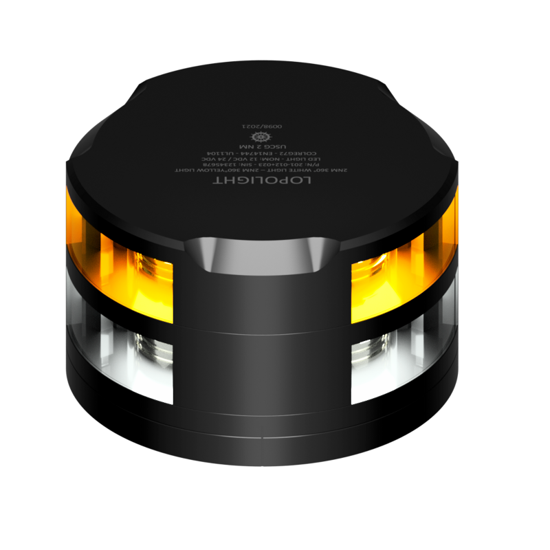 Lopolight 2nm 360 Degree White + Yellow Black with FB Base | SendIt Sailing