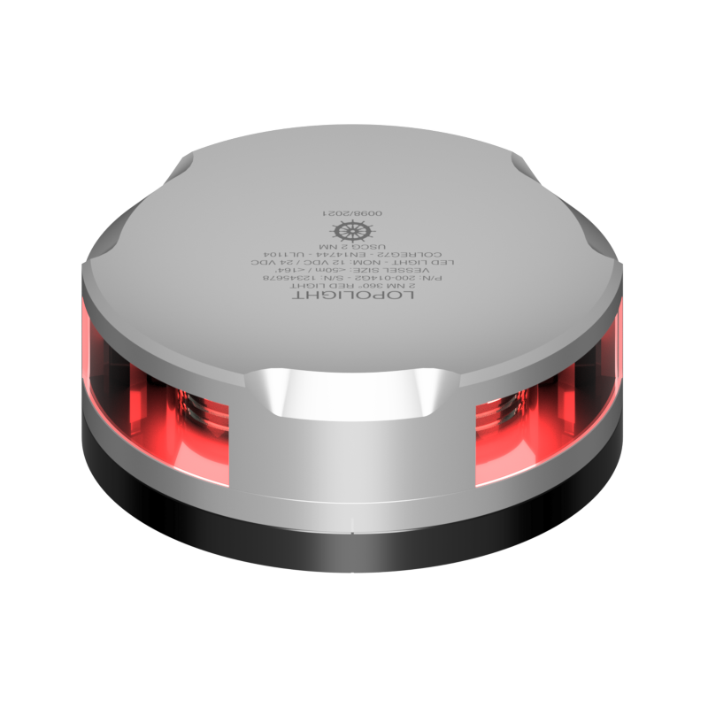 Lopolight 2nm 360 Degree Red Silver with FB Base and 15m Cable | SendIt Sailing