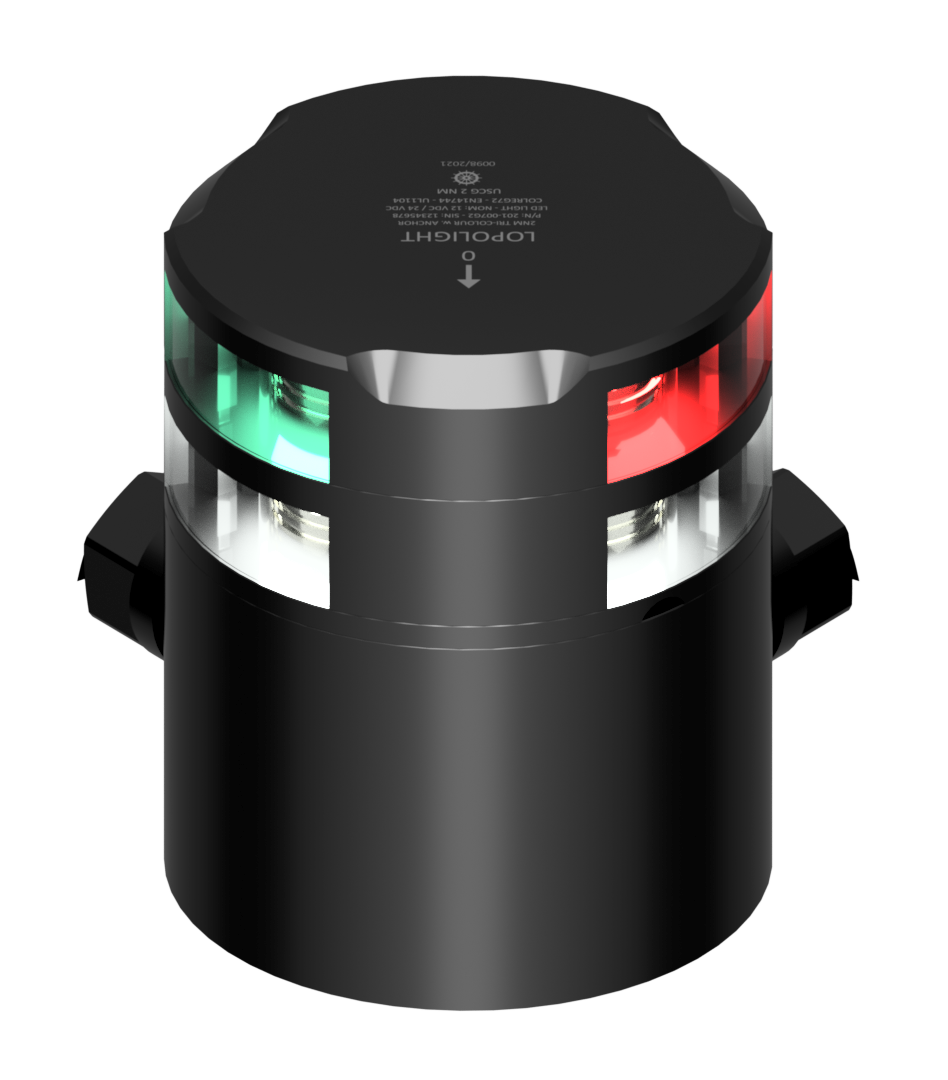 Lopolight 2nm Tricolor/Anchor with IP68 Base Black | SendIt Sailing