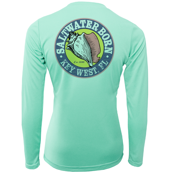 Key West, FL Baby Turtles Girl's Long Sleeve UPF 50+ Dry-Fit Shirt
