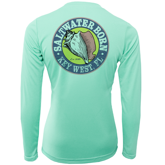 Key West, FL Baby Turtles Girl's Long Sleeve UPF 50+ Dry-Fit Shirt