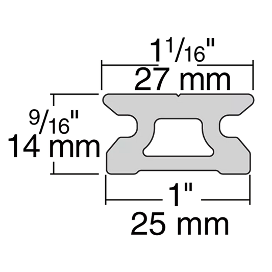 Harken 27mm Low-Beam Pinstop Track — 1.8 m