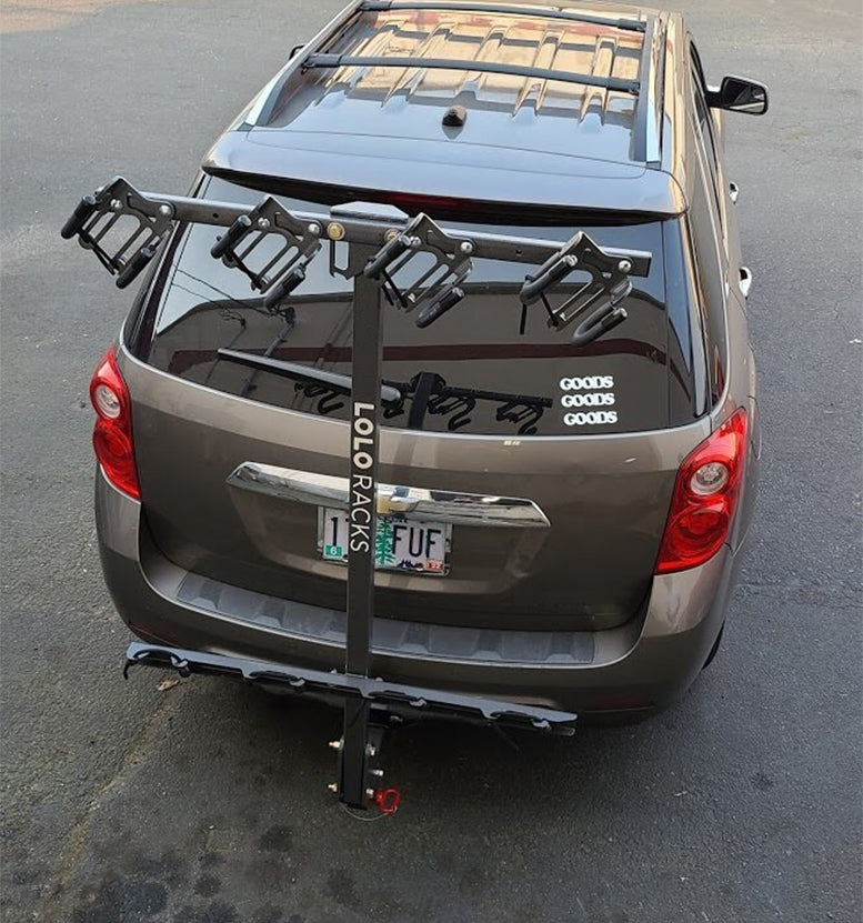 Lolo Racks 4 bike rack for 2" inch hitch with standard pull pin tilting