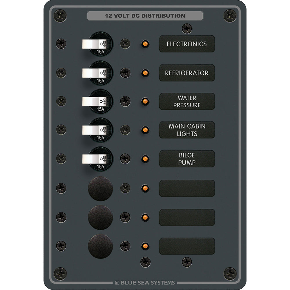 Blue Sea 8023 DC 8 Position Circuit Breaker - White Switches | SendIt Sailing