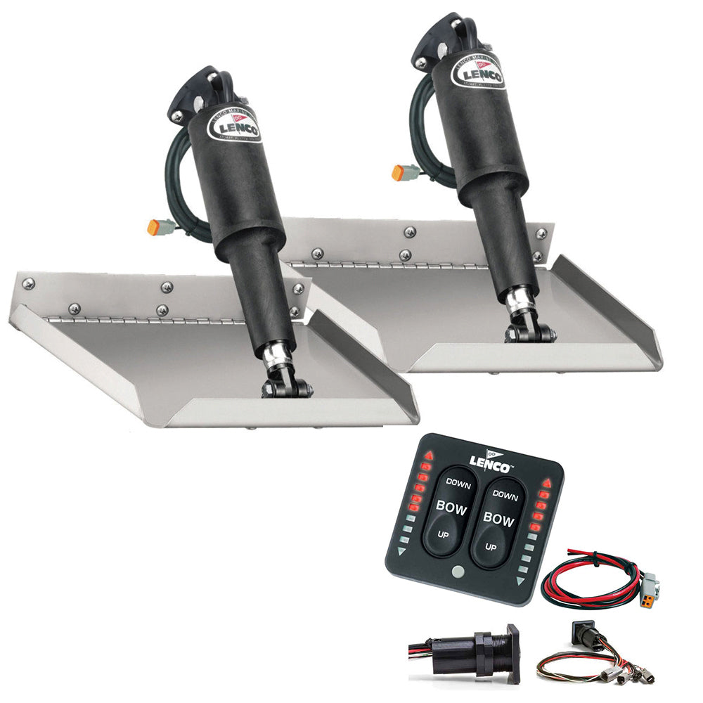 Lenco 12in x 18in Edgemount Trim Tab Kit with LED Indicator Switch Kit 12V | SendIt Sailing