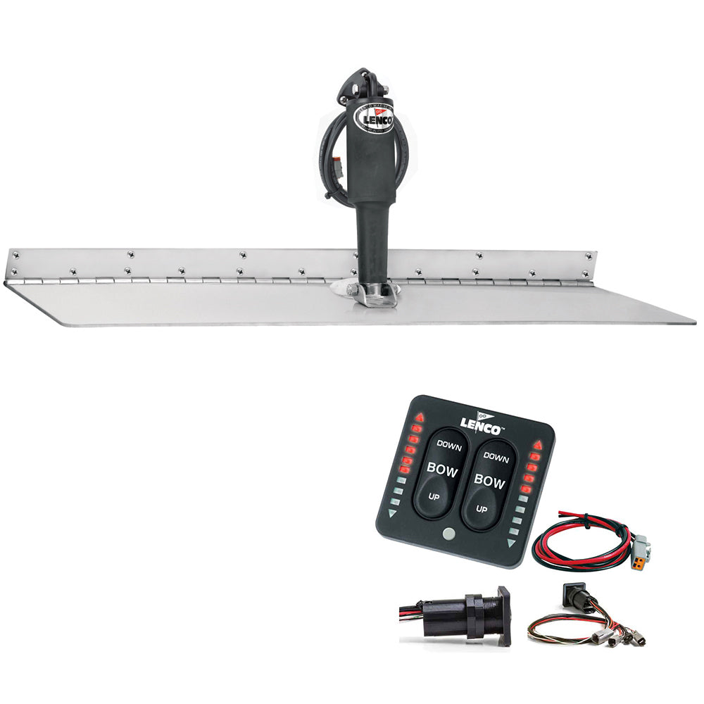 Lenco 12in x 24in Super Strong Trim Tab Kit with LED Indicator Switch Kit 12V | SendIt Sailing