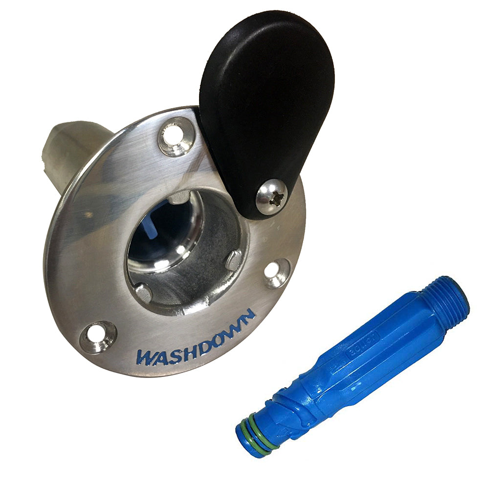 Jabsco Stainless Steel Quick-Release Hose Deck Mount Fitting & Hose Adapter | SendIt Sailing
