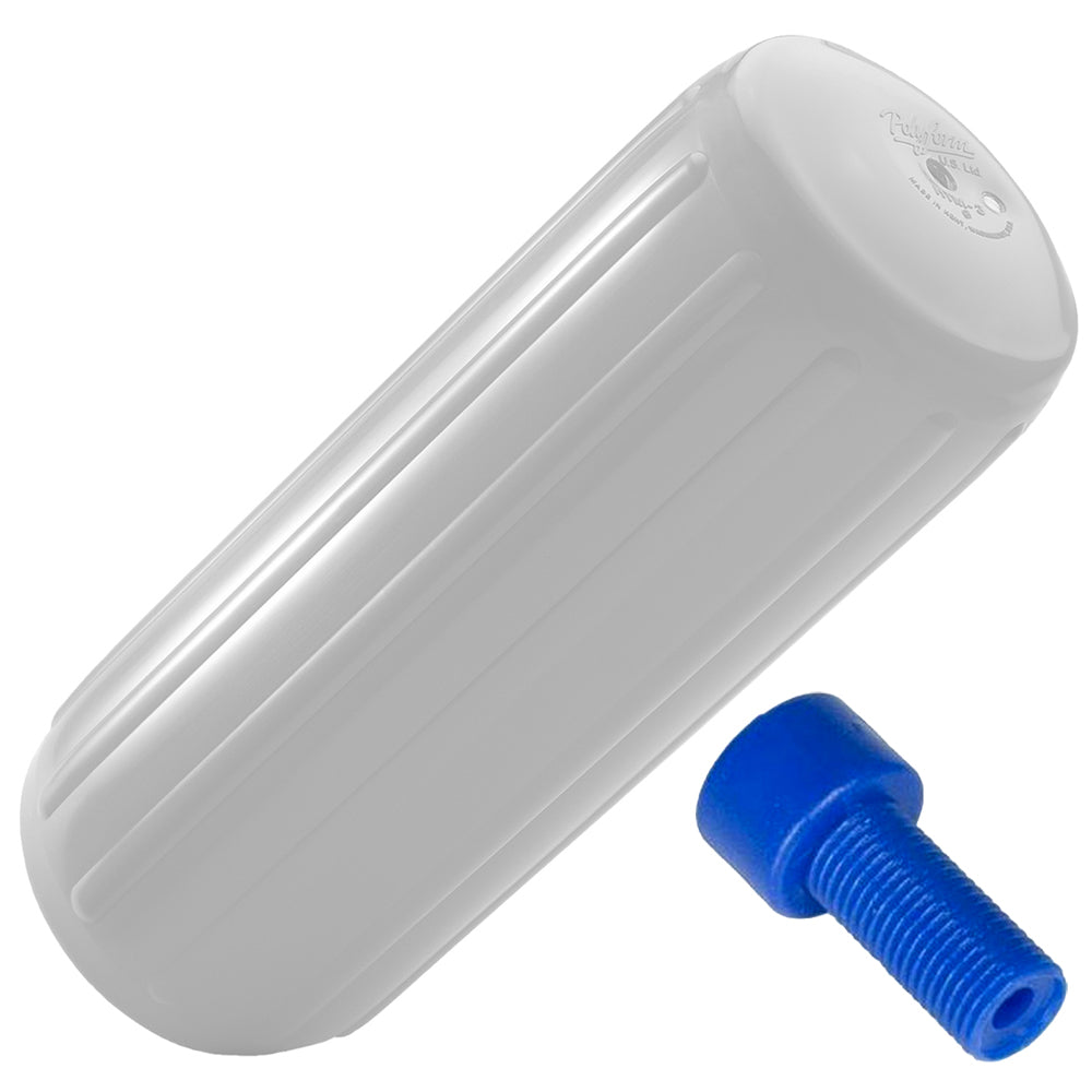 Polyform HTM-2 Fender 8.5in x 20.5in - White with Adapter | SendIt Sailing