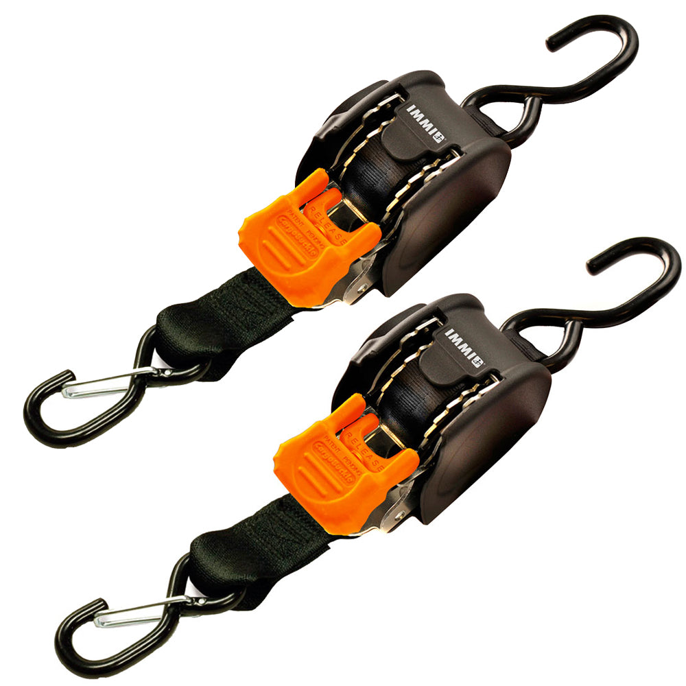 CargoBuckle Mini G3 Retractable Tie-Down with Dual S-Hooks 1in x 72in - Pair | SendIt Sailing