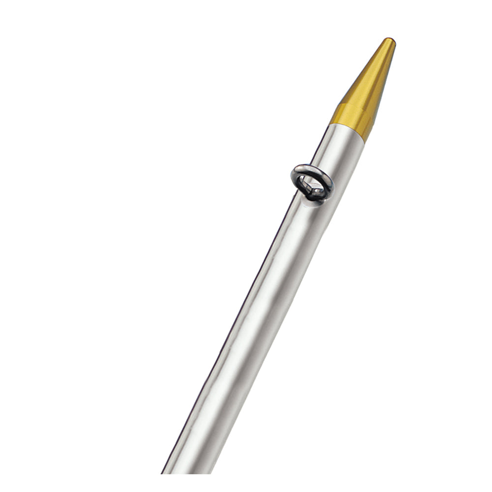 TACO 8ft Center Rigger Pole - Silver with Gold Rings & Tips - 1-⅛in Butt End Diameter | SendIt Sailing