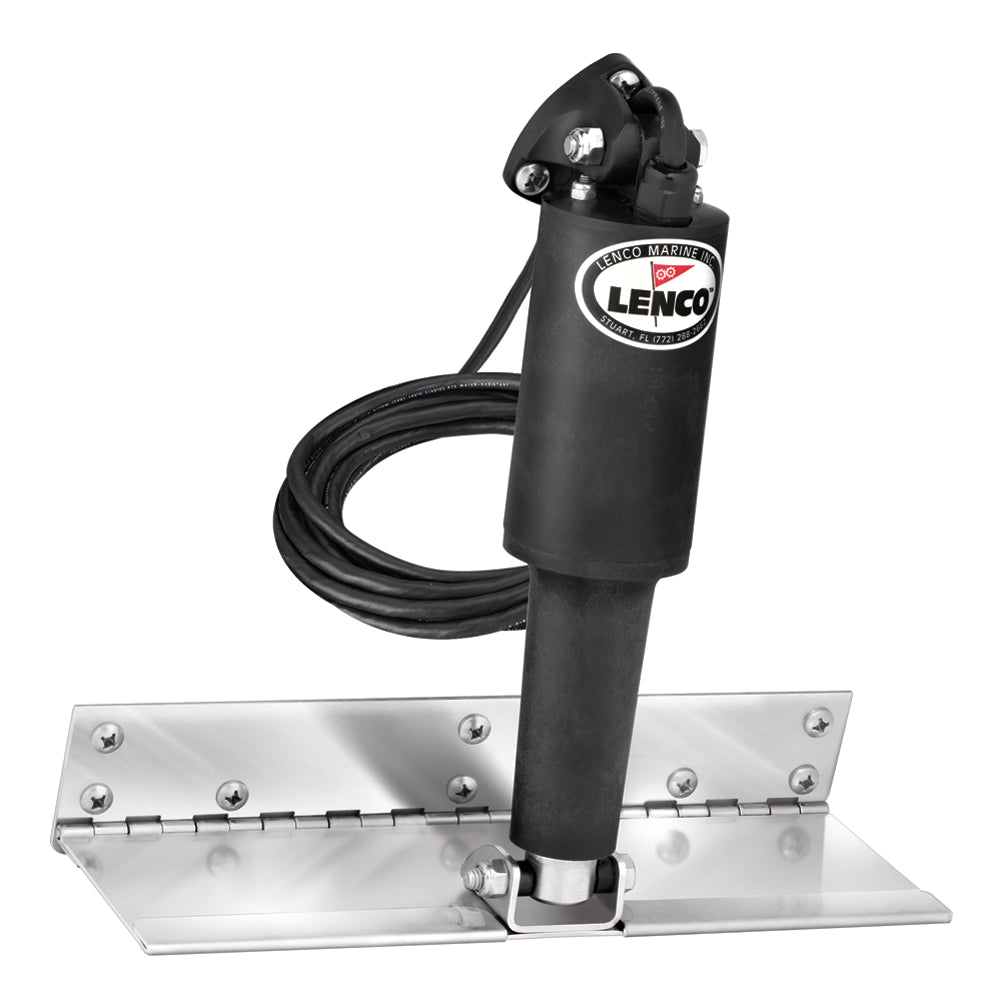 Lenco 4in x 12in Limited Space Trim Tab Kit without Switch Kit 12V - Electro-Polished - Standard Actuator | SendIt Sailing