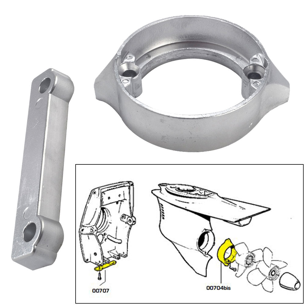 Tecnoseal Anode Kit with Hardware - Volvo Duo-Prop 280 - Aluminum | SendIt Sailing