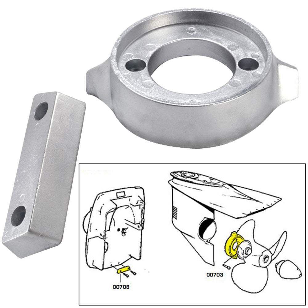 Tecnoseal Anode Kit with Hardware - Volvo 290 - Magnesium | SendIt Sailing