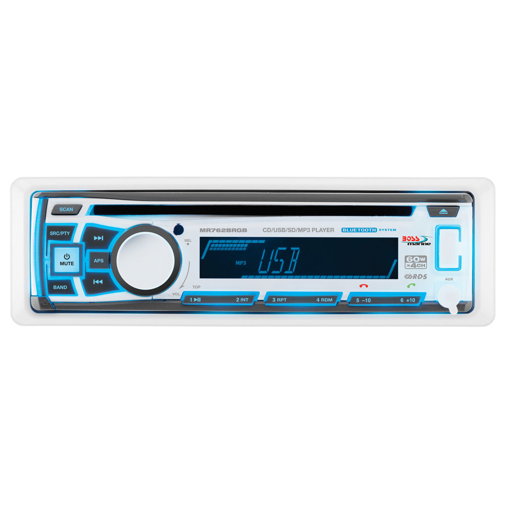 Boss Audio MR762BRGB Marine Stereo with AM/FM/CD/BT/USB | SendIt Sailing