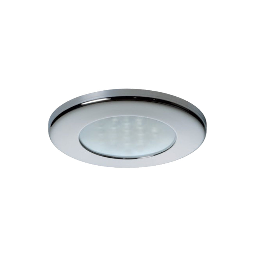 Quick Ted Cs Downlight LED - 2W, IP40, Spring Mounted with Switch - Round Stainless Bezel, Round Warm White Light | SendIt Sailing
