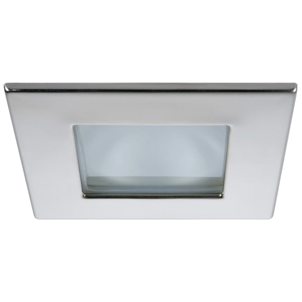 Quick Marina XP Downlight LED - 6W, IP66, Spring Mounted - Square Stainless Bezel, Square Warm White Light | SendIt Sailing