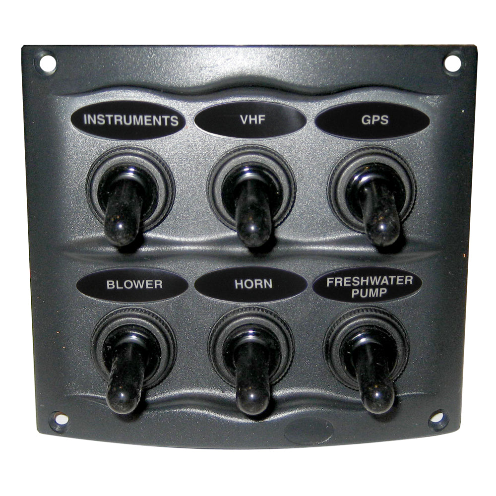 Marinco Waterproof Panel - 6 Switches - Grey | SendIt Sailing