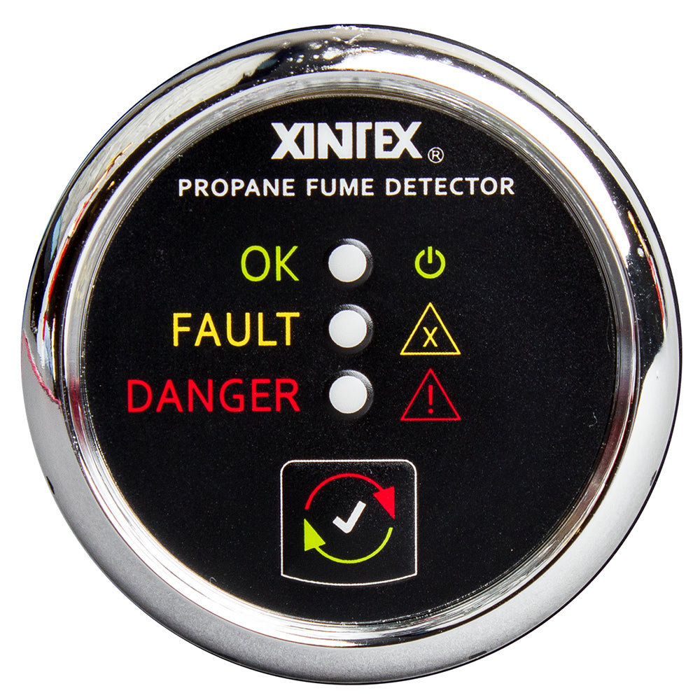Fireboy-Xintex Propane Fume Detector with Plastic Sensor - No Solenoid Valve - Chrome Bezel Displa | SendIt Sailing