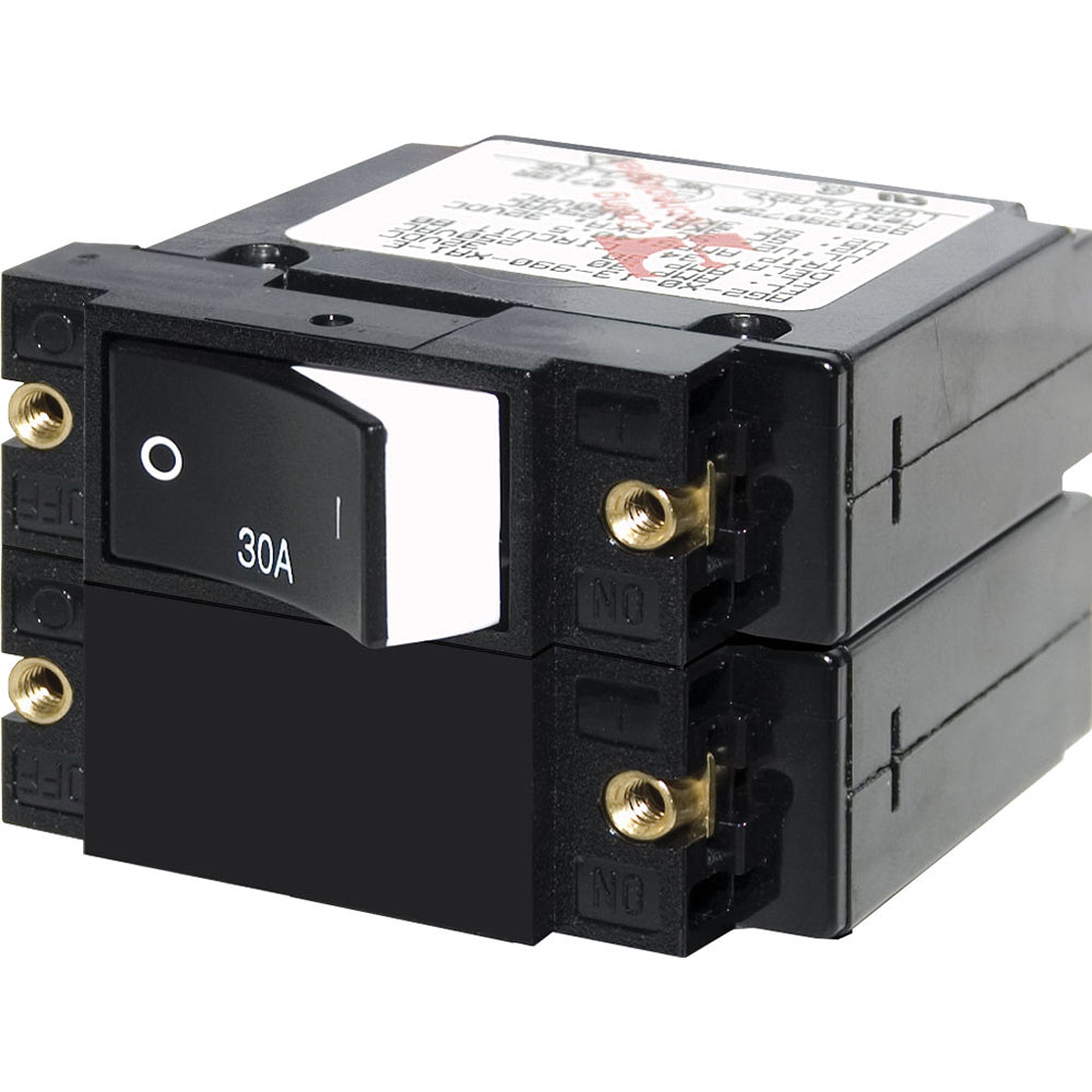 Blue Sea 7574 A-Series Raised Rocker Circuit Breaker - Double Pole - 30A | SendIt Sailing