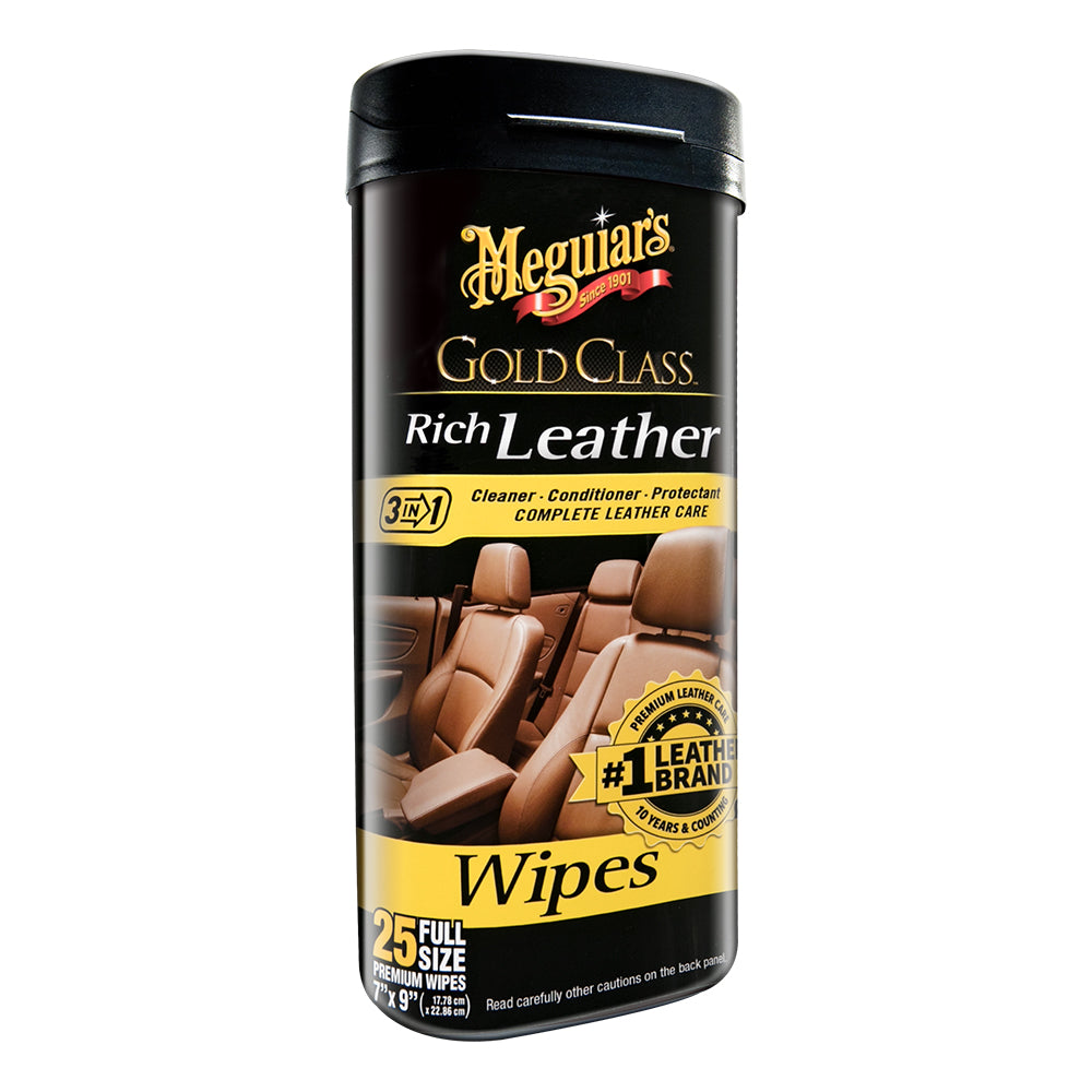 Meguiars Gold Class Rich Leather Cleaner & Conditioner Wipes | SendIt Sailing