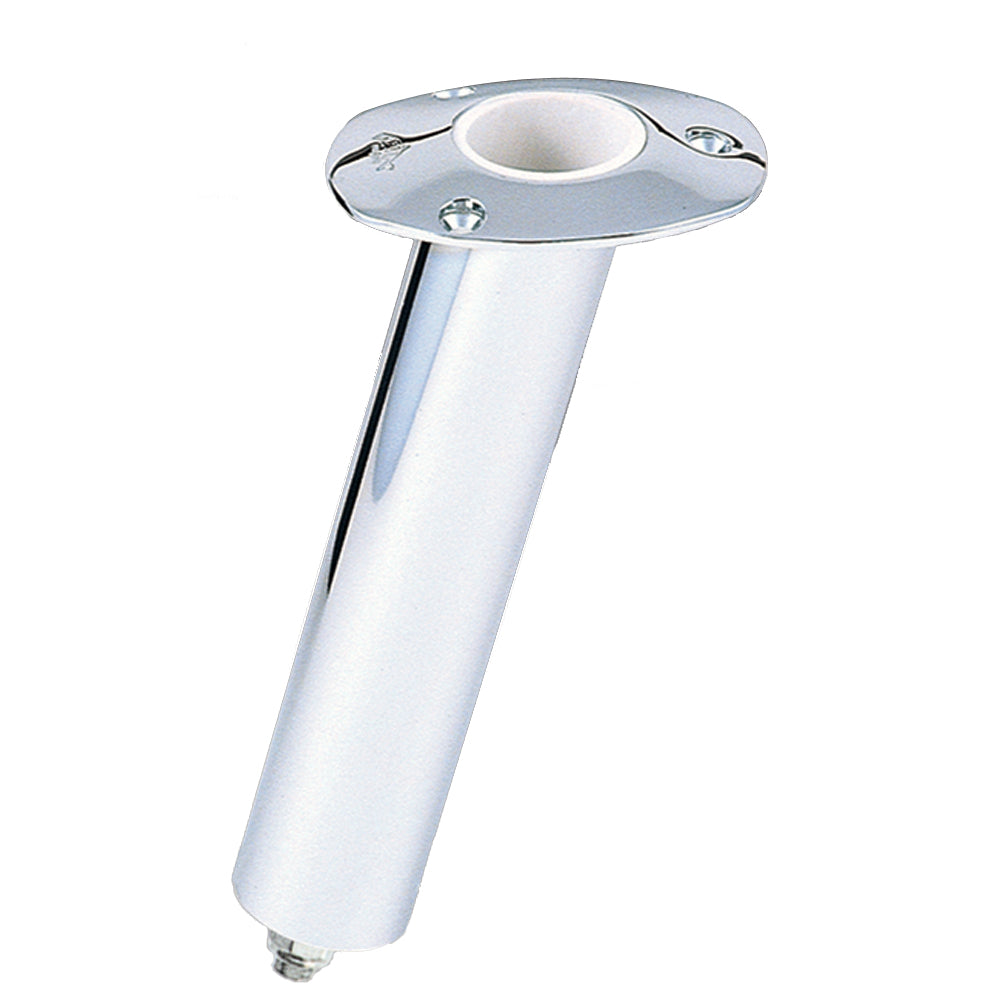 Lee's Close Ended Rod Holder with Hose Barb - Medium 15 degree - Stainless Steel | SendIt Sailing