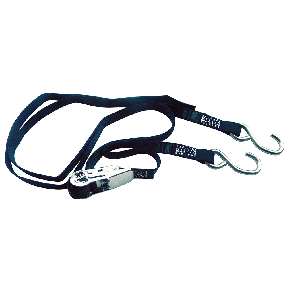 Rod Saver Stainless Steel Ratchet Gunwale Tie-Down - 1in x 13ft | SendIt Sailing