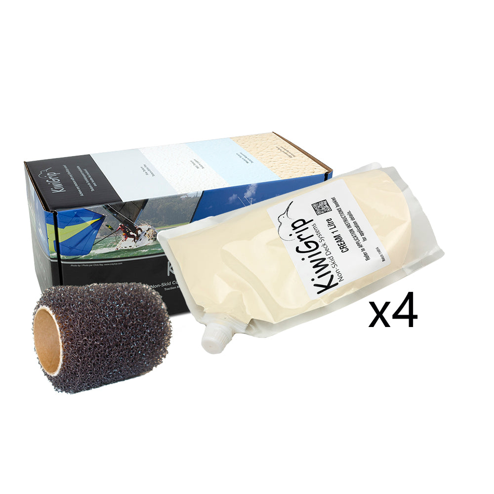 KiwiGrip 4 - 1 Liter Pouches - Cream with 4in Roller | SendIt Sailing