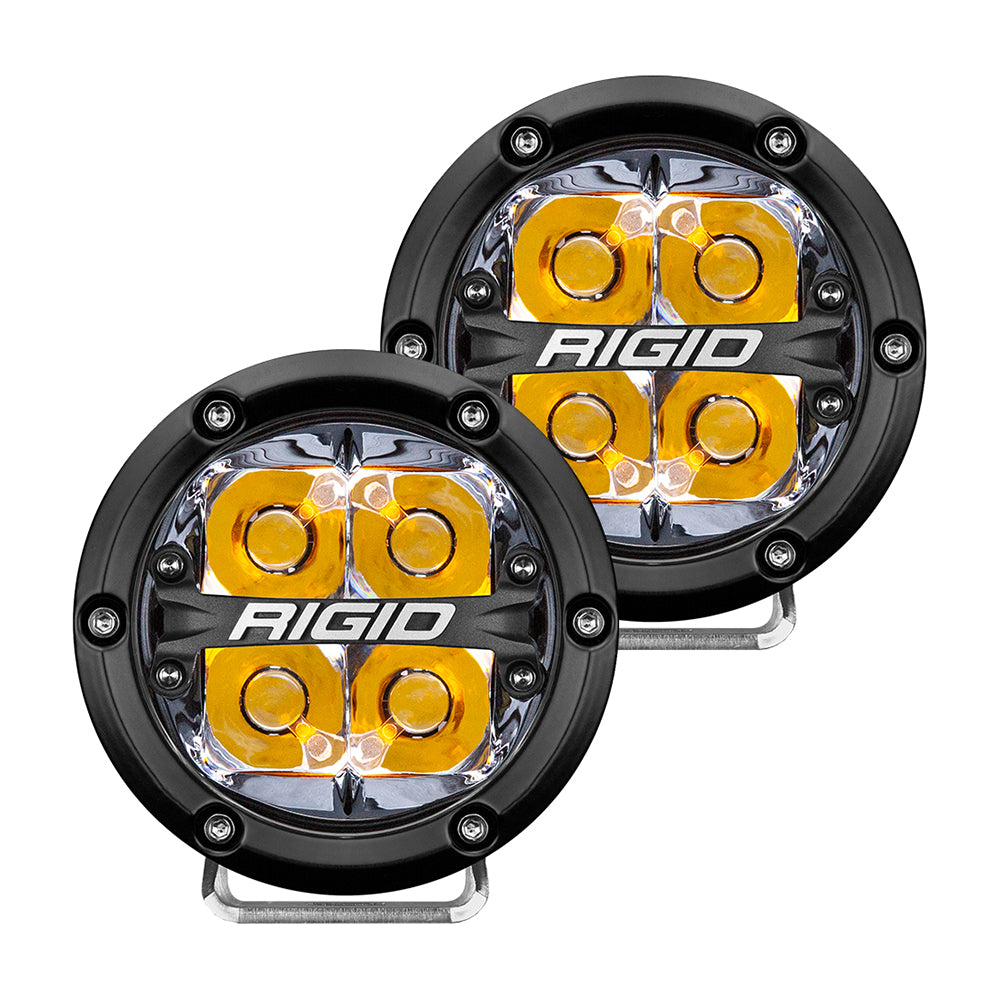 RIGID Industries 360-Series 4in LED Off-Road Spot Beam with Amber Backlight - Black Housing | SendIt Sailing