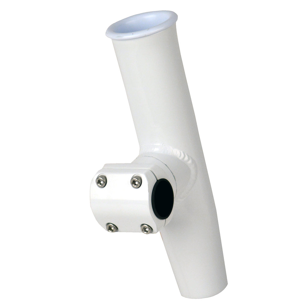 C.E. Smith Adjustable Mid Mount Rod Holder - 1-1/4in or 1-5/16in OD - White Powder Coat Aluminum with Sleeve and Hex Key | SendIt Sailing