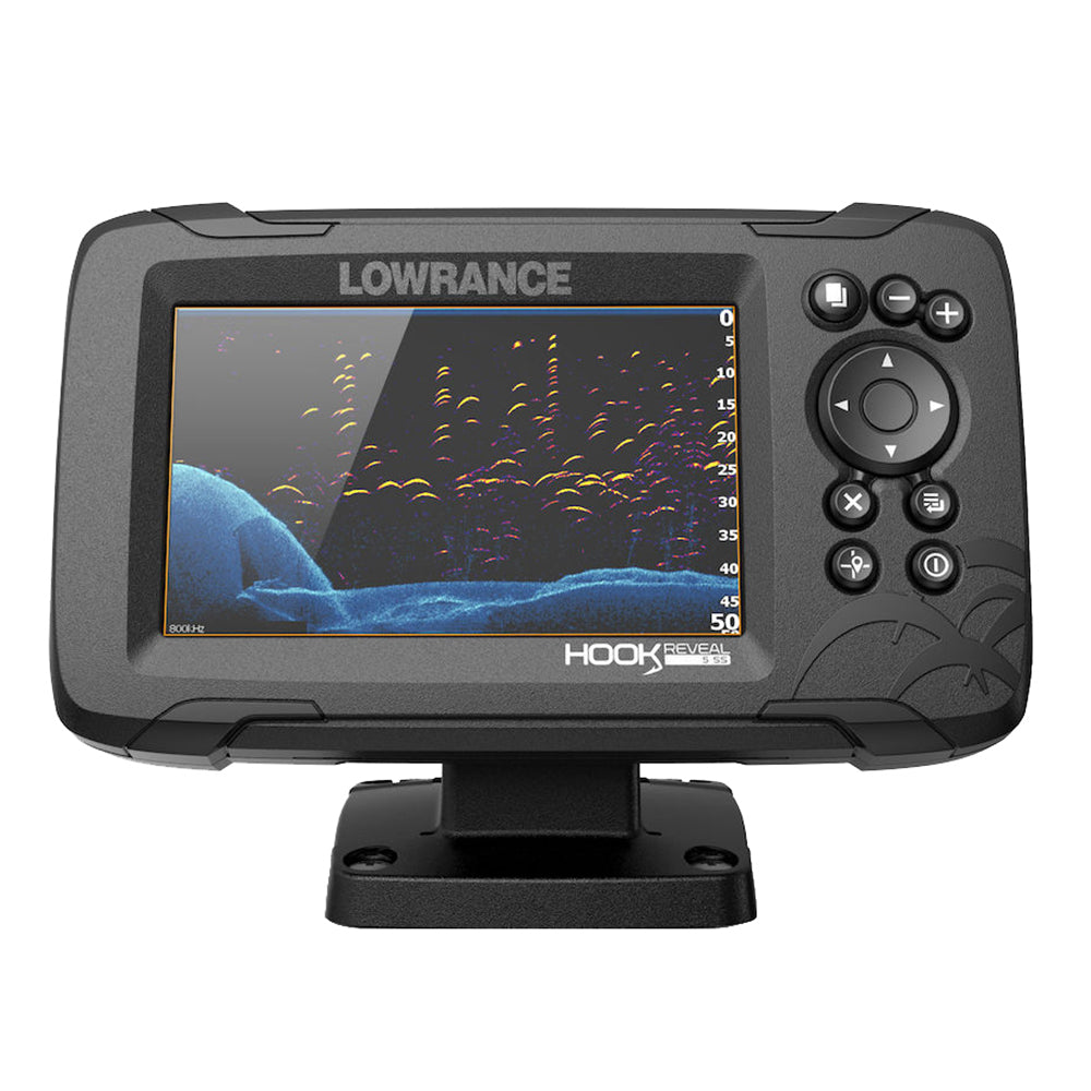 Lowrance HOOK Reveal 5 Combo with SplitShot Transom Mount and C-MAP Contour™+ Card | SendIt Sailing