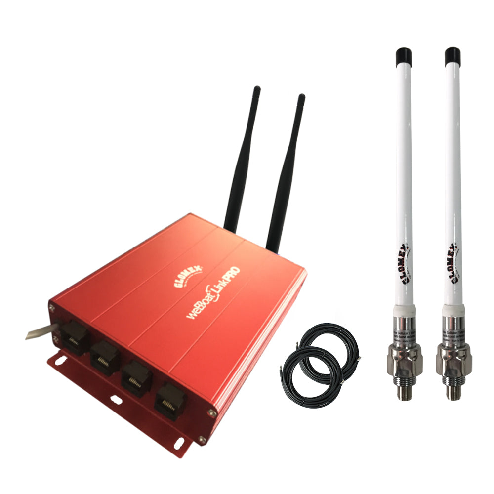 Glomex WeBBoat Link Pro Ext Dual-SIM 4G/WiFi Indoor Unit Coastal and Ocean Internet System - Extended Range Kit for North America | SendIt Sailing