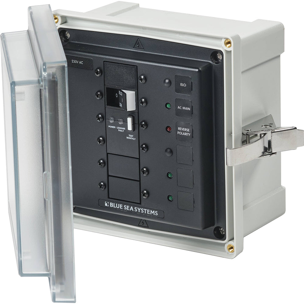 Blue Sea 3123 - SMS Panel Enclosure with ELCI (32A) &; 3 Blanks - 230V AC | SendIt Sailing