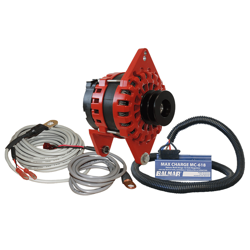 Balmar Alternator 250 AMP Kit 12V 4in Dual Foot Saddle Dual Vee Pulley Regulator Temp Sensor | SendIt Sailing
