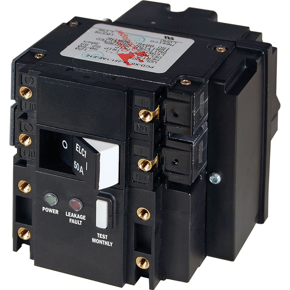 Blue Sea C-Series ELCI Circuit Breaker - Double Pole 240V AC 50A | SendIt Sailing
