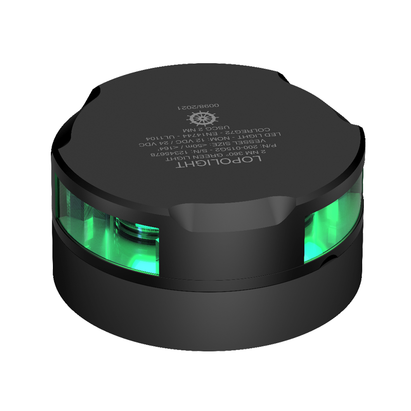 Lopolight 2nm 360 Degree Green Horizontal Mount Black | SendIt Sailing
