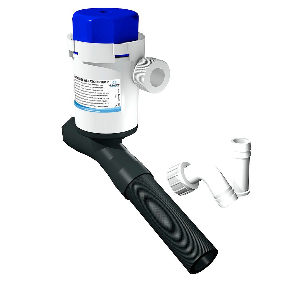 Albin Group Cartridge Aerator Pump - 500 GPS - 12v - Angled | SendIt Sailing