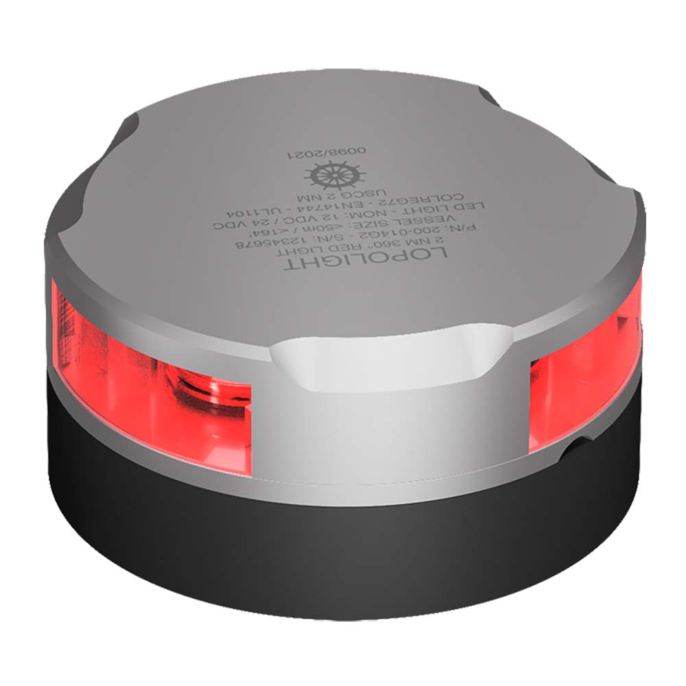 Lopolight 2nm Navigation Light Horizontal Mount Red Silver | SendIt Sailing