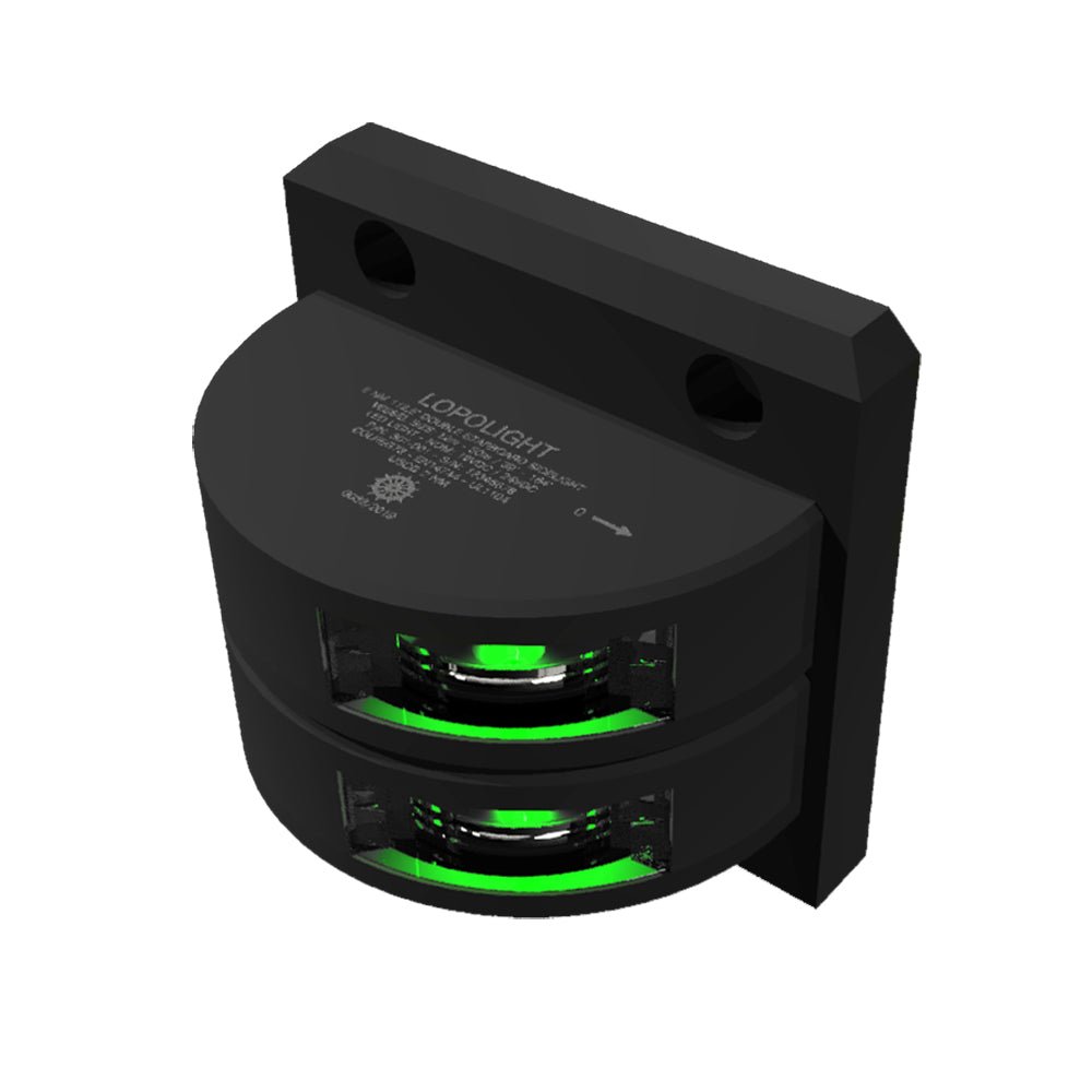 Lopolight 2nm Double Stacked Starboard Sidelight Vertical Mount Green Black | SendIt Sailing