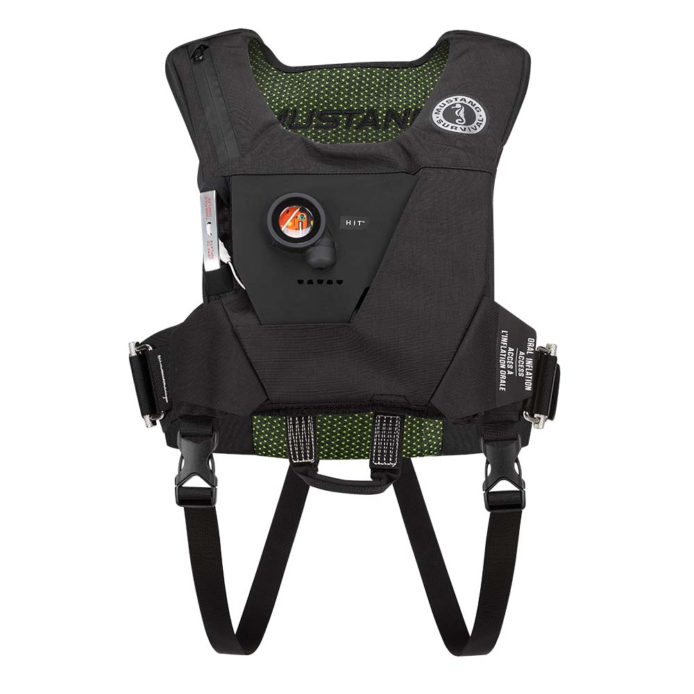 Mustang EP 38 Ocean Racing Hydrostatic Inflatable Vest - Black/Fluorescent Yellowith Green - Automatic/Manual | SendIt Sailing