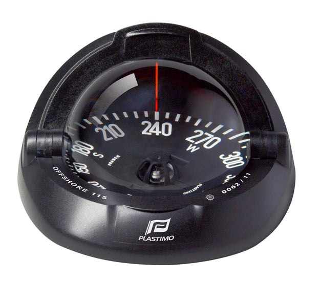 Plastimo Compass Offshore 115 Black Flush Black Flat Card | SendIt Sailing