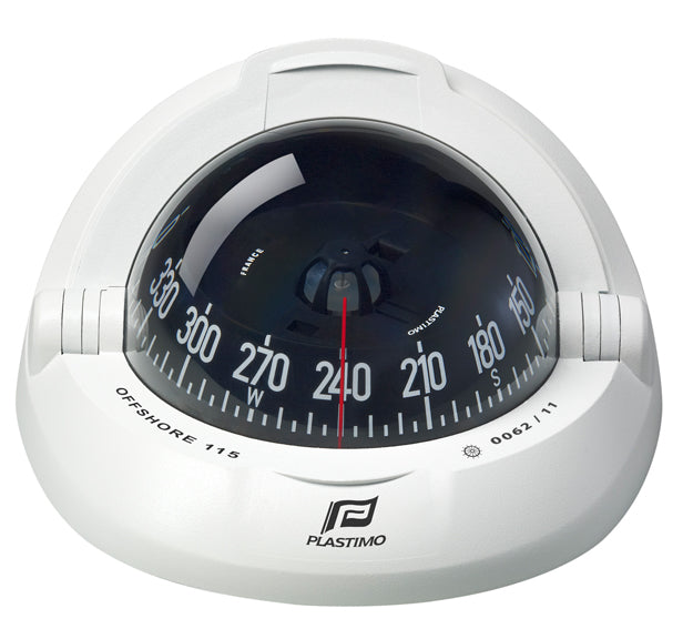 Plastimo Compass Offshore 115 White Flush Black Conical Card | SendIt Sailing