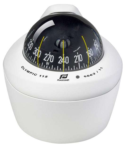 Plastimo Compass Olympic 115 White Flush 45 Black Conical Card | SendIt Sailing
