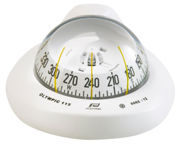 Plastimo Compass Olympic 115 White Flush Black Conical Card | SendIt Sailing